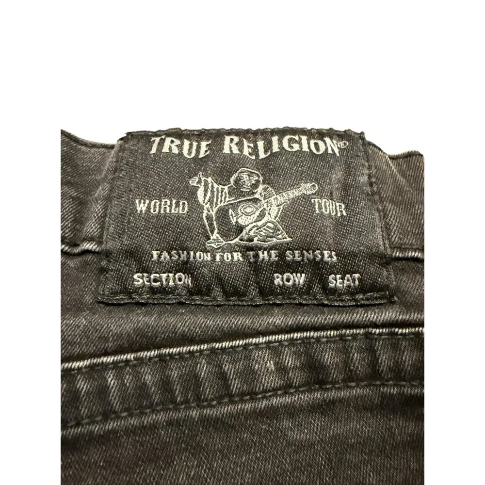 True Religion Relaxed Slim Geno Denim Jeans Mens Black 31x30